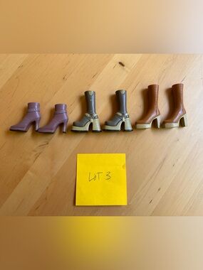 BRATZ Doll Boots Shoes 3 Pairs Heel and Platform - Accessory Lot 3